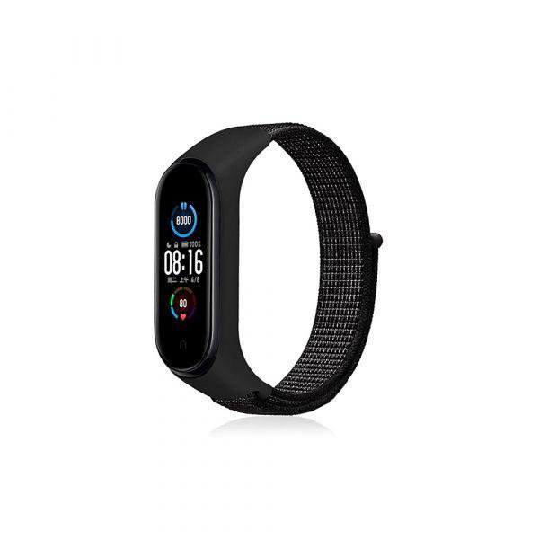 Ремешок DF для Xiaomi Mi Band 3/4/5/6 Черный/Белый