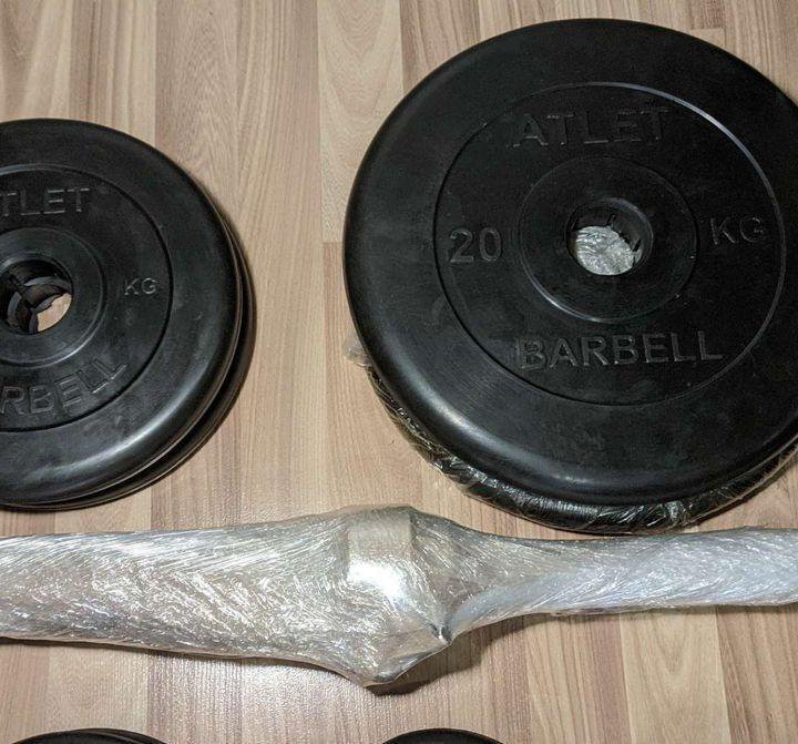 Штанга с блинами 100кг MB Barbell Новая