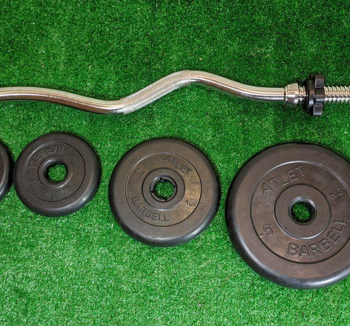 EZ - Гриф и блины на 25 кг Новые MB Barbell 25д