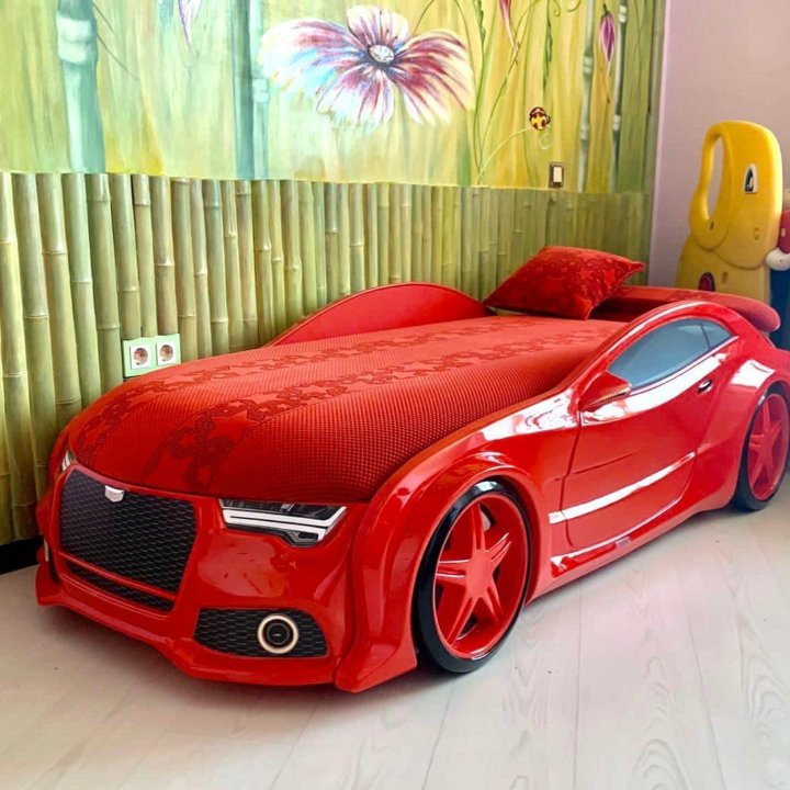 Детские кровать-машина объемная (3d) neo Audi