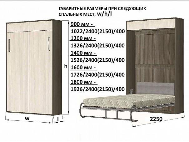 Шкаф кровать трансформер Джаз