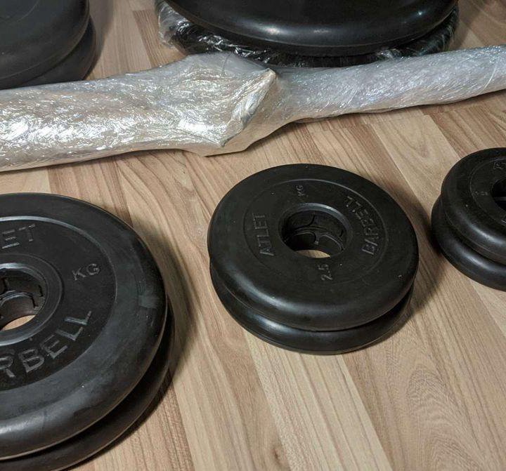 Штанга с блинами 100кг MB Barbell Новая