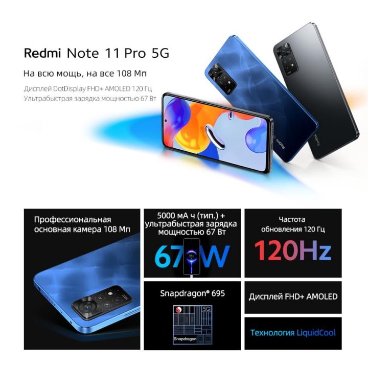 Redmi Note 11 Pro 5G (108Mp, 67W, NFC)(Новый)