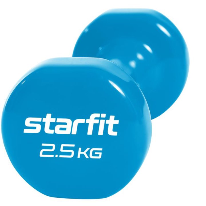 Гантель STARFIT виниловая DB-101 2,5 кг, 2 шт(синий)