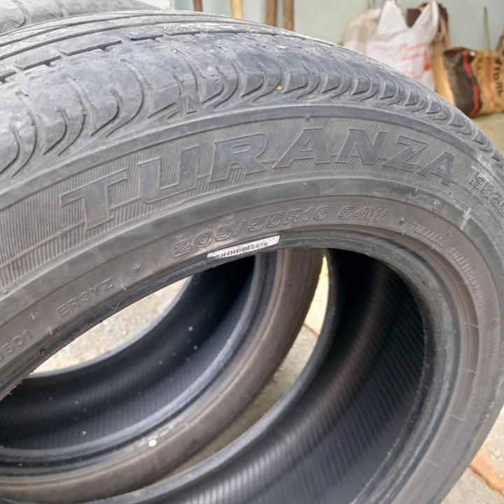 2 шины Bridgestone Turanza r16