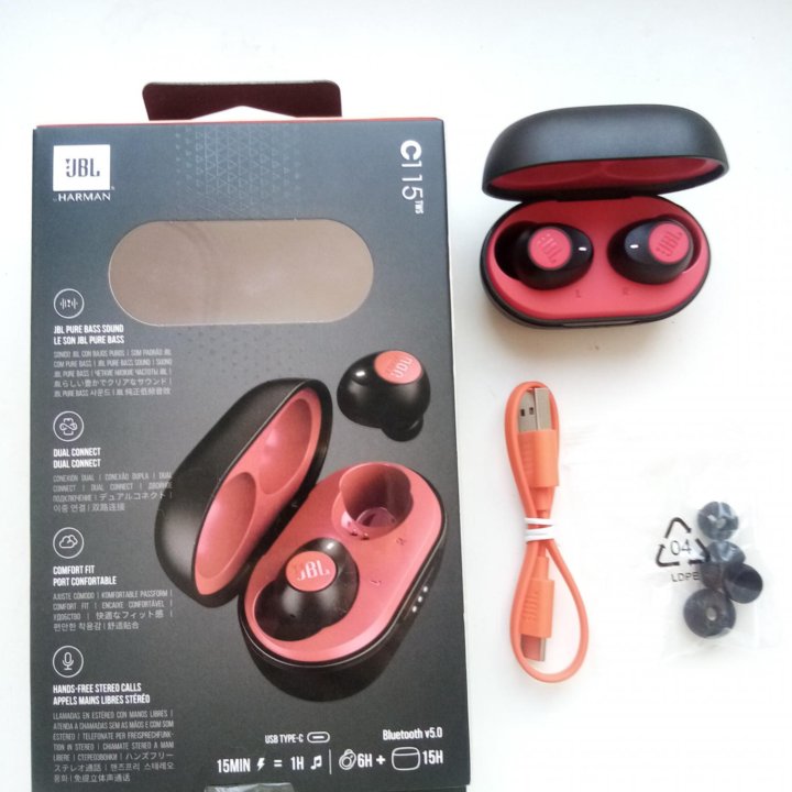 Наушники True Wireless JBL C115 Red