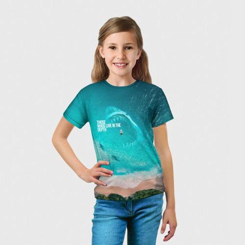 Детская футболка акула в море