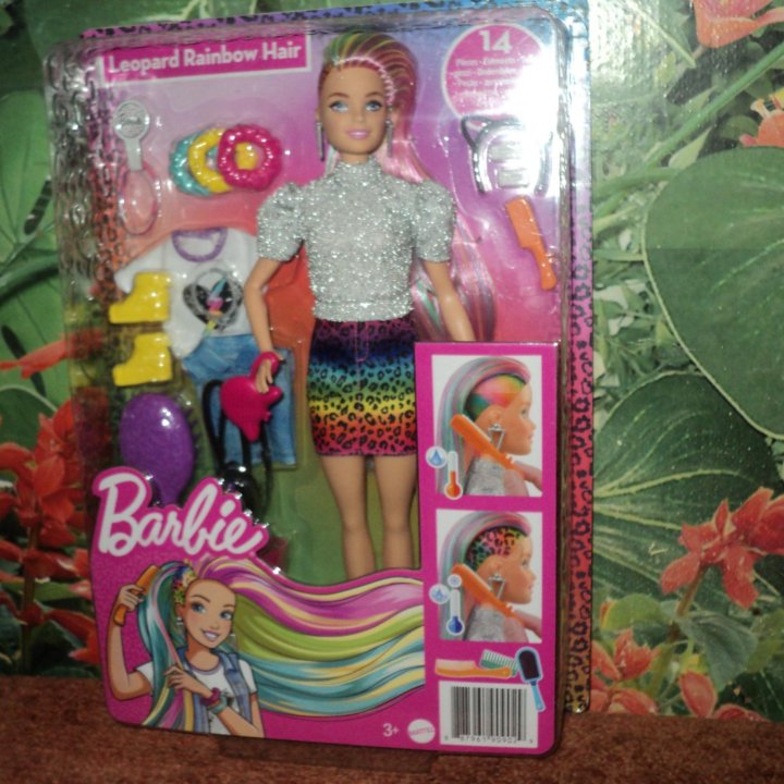 Кукла Barbie с разноцветными волосами