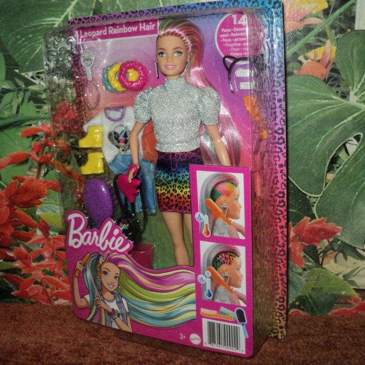 Кукла Barbie с разноцветными волосами