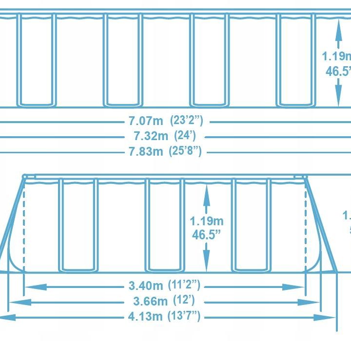 Бассейн INTEX 26364, размер 7.32 x 3.66 x 1.32 м