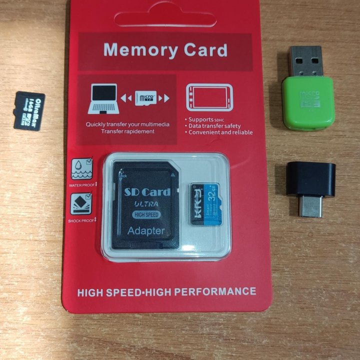 Карта памяти 16, 32, 64 ГБ Micro SD, USB, SD