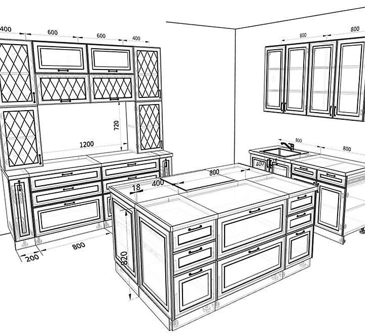 Модульная кухня Ницца — длина 2 м, ширина 1,6 м, 5
