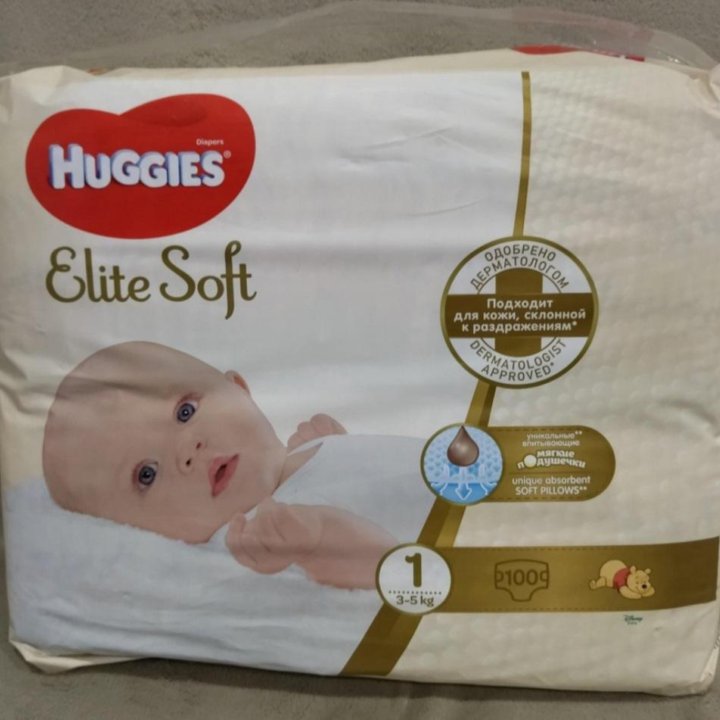 Подгузники Huggies elite soft 100 шт.