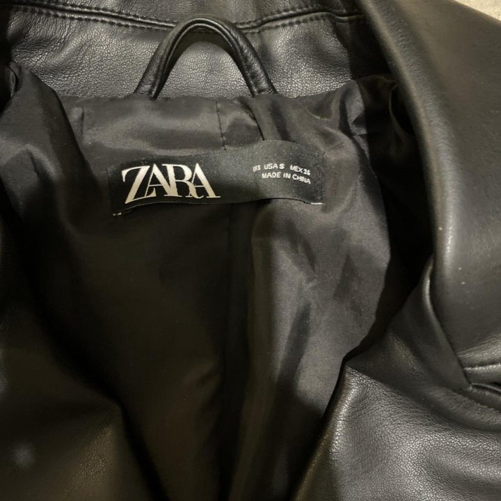 женская кожаная куртка ZARA