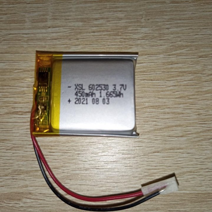Литий-ионный полимерный аккумулятор 3,7 в, 450 мА