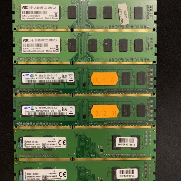 Ddr3 2gb, 8gb, 12gb, 6 модулей по 2gb