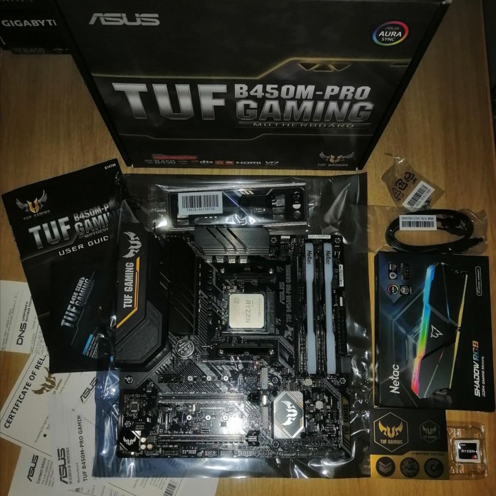 AMD Ryzen 5 5500 + TUF B450M-PRO GAMING + 16(32)Gb