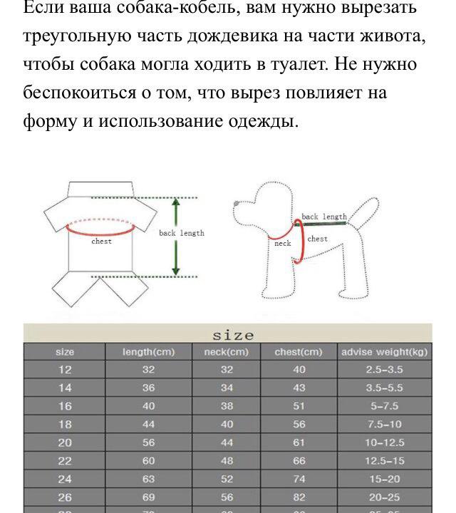 Дождевик для собак