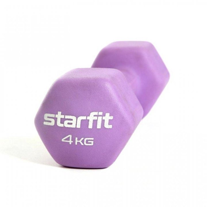 Гантель STARFIT неопреновая DB-201 4 кг шт(фиолетовый)