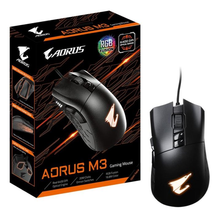 GM-AORUS M3, Мышь Gigabyte AORUS M3 Проводная Чёрн