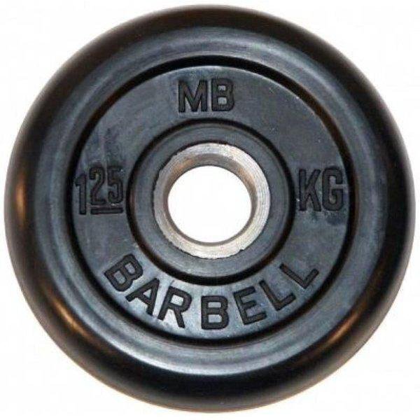 Диск обрезиненный черный MB Barbell d-31 1.25 кг