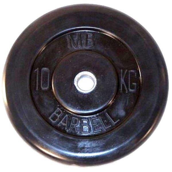 Диск обрезиненный черный MB Barbell d-51 10 кг