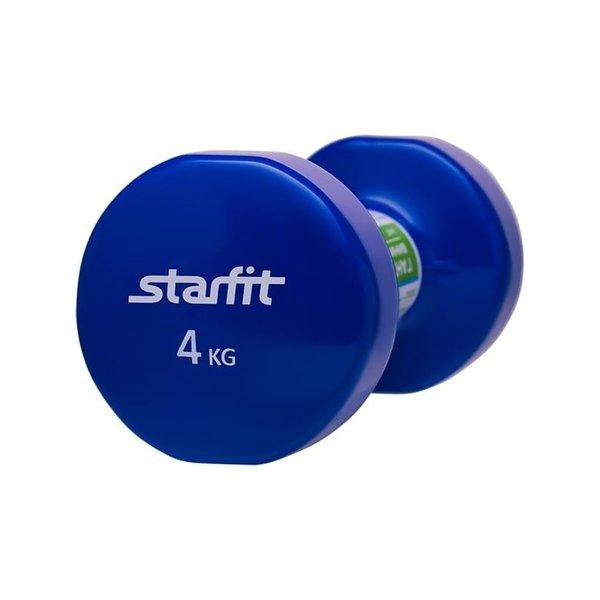 Гантель виниловая StarFit DB-101 4 кг темно-синяя