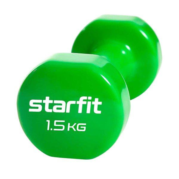 Гантель виниловая (2 шт) StarFit Core DB-101 1,5 кг, зеленый