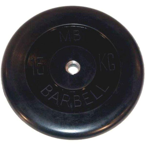 Диск обрезиненный черный MB Barbell d-51 15 кг