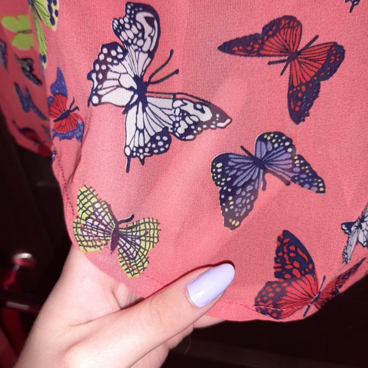 Рубашка для девочек с бабочками (10-12 лет)