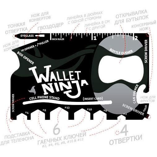 Мультитул Wallet Ninja (18 инструментов в одном)