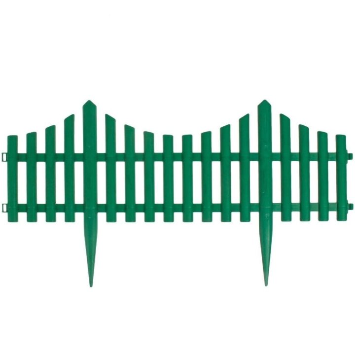 Забор декоративный №8, 6 секций, цвет зеленый