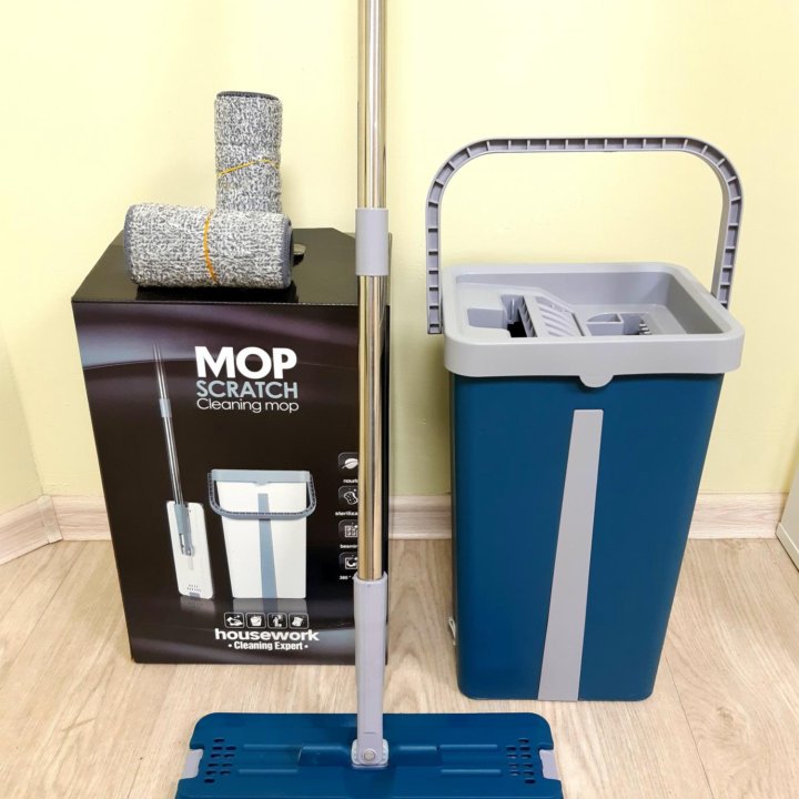 Швабра с отжимом в ведре MOP SCRATCH Cleaning Expe