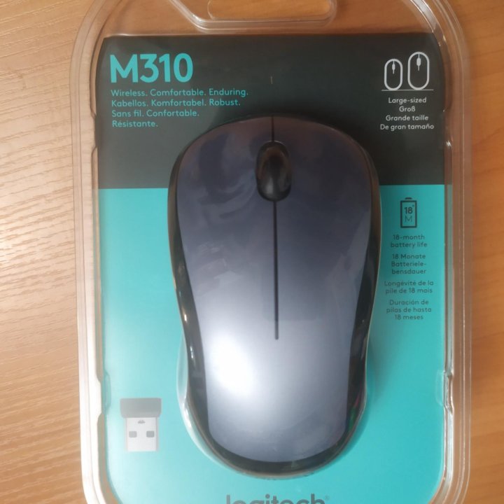 Мышь беспроводная Logitech M310, серая