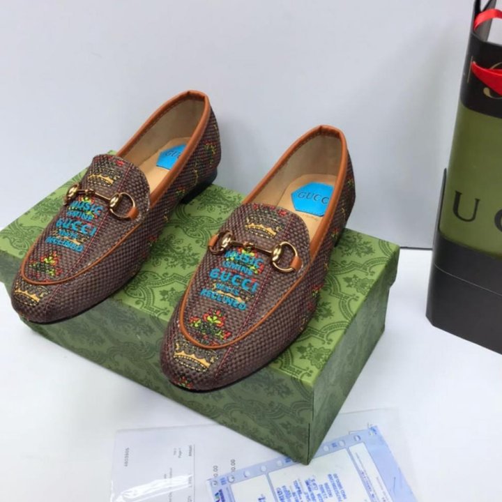 Лоферы текстиль Gucc&