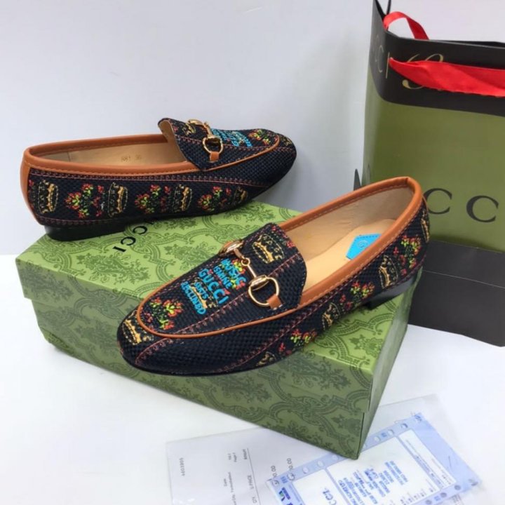 Лоферы текстиль Gucc&