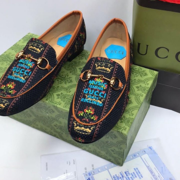 Лоферы текстиль Gucc&
