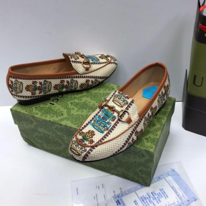 Лоферы текстиль Gucc&