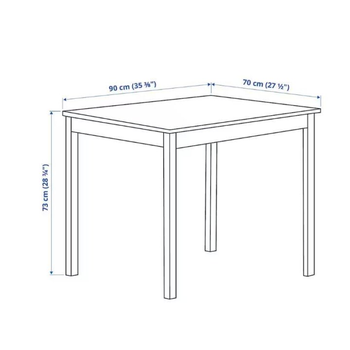 Стол, белый, 90х70 Икеа Олмстад