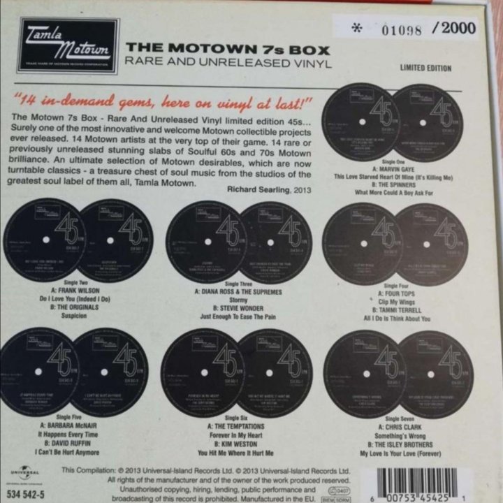 The Motown 7s Box: Rare and Unreleased Vinyl