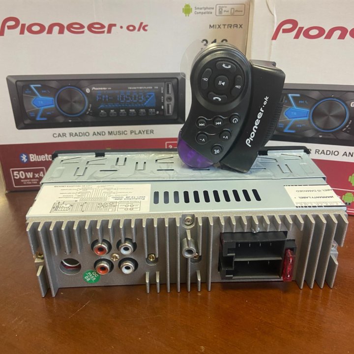 Магнитола 1DIN блютуз пульт Pioneer 316