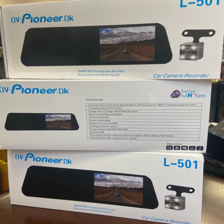 Зеркало видеорегистратор 2 камеры Pioneer L-501