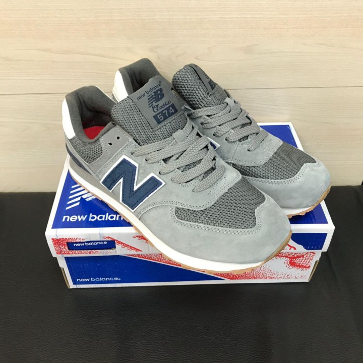 Кроссовки New Balance 574 серые мужские в Москве, цена 3 900 руб ...