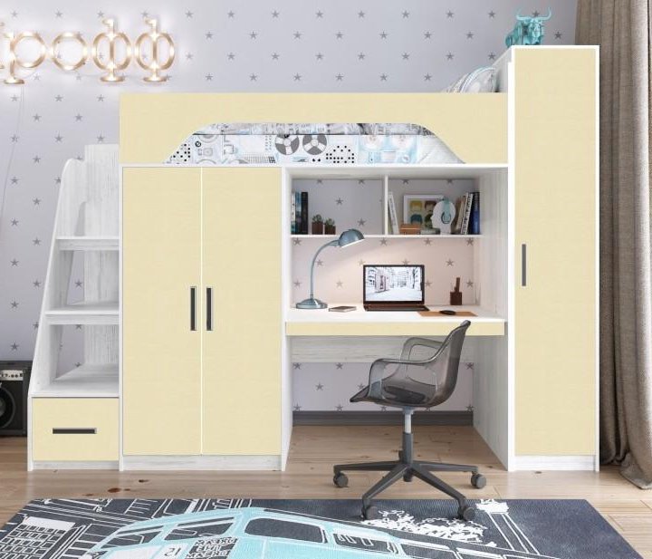 Ярофф Кровать-чердак Тея + Шкаф, винтерберг / зира в Москве, цена 41 ...