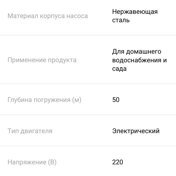 Новый насос скважинный садовы погружной 50 метров