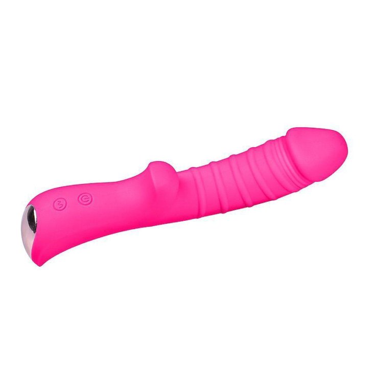 Ярко-розовый вибромассажер 5 Silicone Wild Passio