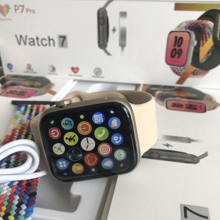 Часы Apple Watch 7 Pro 45mm Gold+доставка