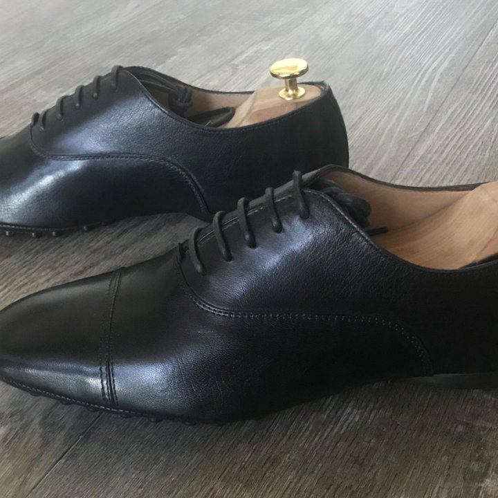 Новые туфли-макасины Santoni (черные) 