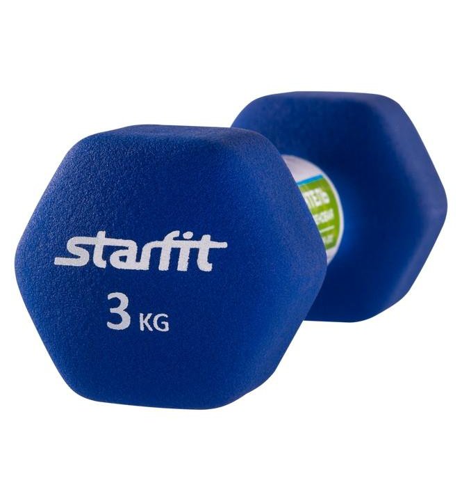 Гантель неопреновая Starfit DB-201 3 кг, синий (шт