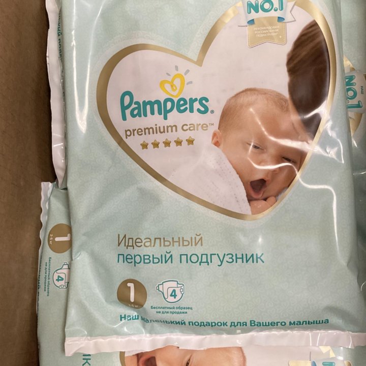 4шт подгузники Pampers premium care 1